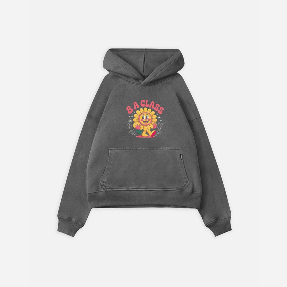 8A Class Happy Flower Groovy Artwork for Fun School Day Vibes Hoodie