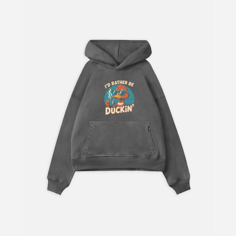 Id Rather Be Duckin Summer Cartoon Design with Cool Sunglasses Hoodie