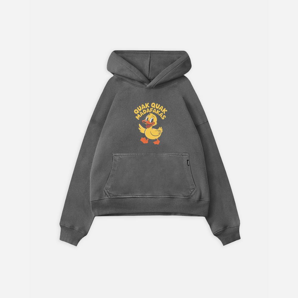 Quak Quak Duck Funny Cartoon Artwork for Playful Everyday Outfits Hoodie