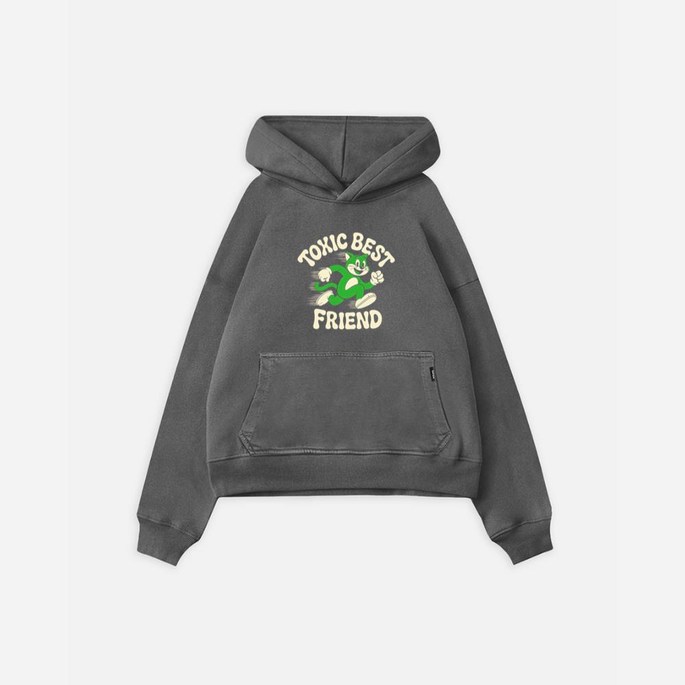 Toxic Best Friend Cat Retro Comic Graphic for Bold Unique Style Hoodie